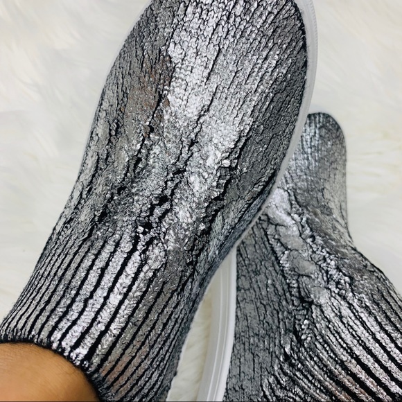 Silver metallic sock sneaker - Picture 5 of 6